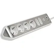Brennenstuhl estilo Eck-Steckdosenleiste 6-Fach Weiß/Edelstahl, 2 Meter, 2X Usb  1153590620 4007123672837