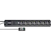 Brennenstuhl Primera-Tec Steckdosenleiste Comfort Switch Plus 7-Fach Black, 2 Meter, 19.500A Überspannungsschutz, externer Schalter  1153300467 4007123636549