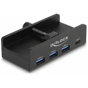 Delock Externer Usb 5 Gbps 4 Port Hub 3 x Typ-A und 1 Type-C mit Feststellschraube Black  64284 4043619642847