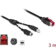 Delock Poweredusb Kab. 24V St  Usb-B Hosiden 3Pin 3.0M 85489 4043619854899 85444290