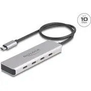 Delock Usb 10 Gbps Type-C Hub mit 4 x Buchse Gray  64231 4043619642311