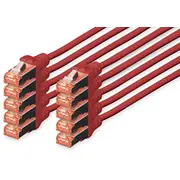 Digitus Cat 6 S/Ftp Patchkabel, 10 Stück, 5M, rot  Dk-1644-050-R-10 4016032442318 85444210