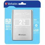 Ārējais cietais disks Verbatim Store N Go 2Tb Silver 53189  0023942531890