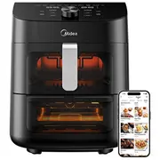 Galda grils Midea  Two Zone Airfryer Mad1100Dadk Power 1850 W Capacity 4.4/6.4 L Rapid Air technology Black 6936718324920