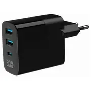 Gembird Gan 3 Portu Tīkla Lādētājs 30W  Ta-Uc-Pdqc30Lcd-Bk-02 8716309129626