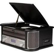 Drewniane centrum muzyczne retro Denver Mrd-51 z gramofonem czarne  Black 5706751049286 20864497158