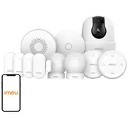 Imou Zestaw Alarmowy Bramka Zg2, Pilota Zb12Szt, Czujnik drzwi i okien Zd14Szt, ruchu Zp12Szt, Syrena alarmowa Zr1, Kamera Ranger 2C 3Mp  Home-Alarm-Kit-11-Ranger-2C 6937479642742