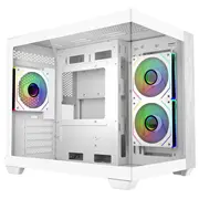 Korpuss Cooler Master Elite 481 Wood, Atx, Caurspīdīgs sānu panelis, 3X 120Mm Argb ventilators, White  E481-Whnn-S00 4719512160824