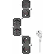 Logilink 5 kontaktligzdu pagarinātājs 1.5M Black-White  Lps277 4052792066944 Ups-Lis-Lgl-047