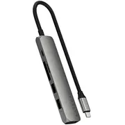 Satechi 6-W-1 Usb-C Slim Multiport Adapter Usb-C, 2X Usb-A, 4K Hdmi, czytnik kart micro/SD Szary  St-P6Sm 810086361755 Nb-Dok-Stch-040