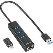 Sharkoon Usb-Hub 3Xusb3.2 1Xrj45 45Cm Kabel Aluminium schwar  4044951037575 84718000