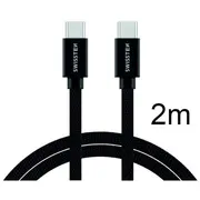 Swissten Textile Universāls Quick Charge 3.1 Usb-C uz Datu un Uzlādes Kabelis 2M  71528201 8595217476363