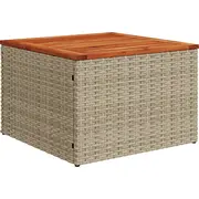 vidaXL 6 daļu dārza dīvānu komplekts ar spilveniem beige polirattans akācija  3347567 8721158976819