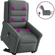 vidaXL elektriska masāžas krēsls ar pacelšanas funkciju, izvelkams, dark grey  3303345 8721102963278