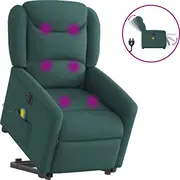 vidaXL elektriska masāžas krēsls ar pacelšanas funkciju, izvelkams, Green  3303230 8721102962127