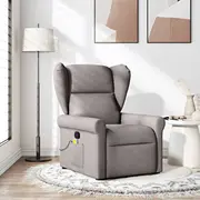 vidaXL Saliekams masāžas krēsls, taupe, ar auduma apdari  4015673 8721158336798