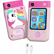 Digitālā kamera Xrec 48Mp Kamera 1080P bērniem Spēles Lukturis Mp3 Modinātājs Telefons / Bls-I9 Pink Unicorn  Sb8843 5904647823198