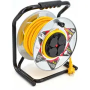 Awtools pagarinātājs metāla spole dzeltena Heavy duty 40M 3X2,5 mm 16A, 3680W, Ip44 Aw70264  5903041037583
