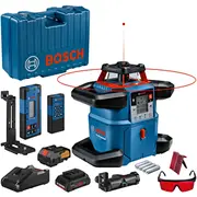 Bosch Powertools Akku-Rotationslaser Grl 600 Chv Professional, 18Volt, mit Halterung Blau, Akku Procore18V 4,0Ah, Koffer, rote Laserlinie  0601061F00 3165140869096