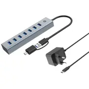 Conceptronic 7-Port Hub Usb-A3.0/-C Adap.-7Xa3.0 m.Netz. gr  Hubbies21Gp 4015867238318 84718000