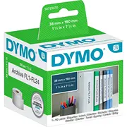 Dymo Labelwriter Original šauras mapju etiķetes 38X190Mm, 1 ruļļa ar 110 etiķetēm White, pastāvīgi līpošas, S0722470  5411313990189