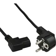 Barošanas kabelis Inline 60 gab. vairumtirdzniecības iepakojumā  Strāvas kabelis, Cee7/7 leņķveida uz Iec-C13 kreisais leņķveida, black, H05Vv-F, 3X0.75Mm², 0.5M B-16752M 4043718304349