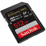 Karta Sandisk Extreme Pro Sdxc 512 Gb Uhs-Ii/U3 V60 Sdsdxep-512G-Gn4In  619659202156