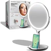 Kosmētikas spogulis Sharper Image ar gaismu un bezvadu lādētāju  1239009871 4894088061284