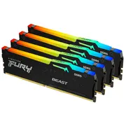 Atmiņa Kingston Fury Beast Rgb, Ddr5, 128 Gb, 5200Mhz, Cl40 Kf552C40Bbak4-128  7406173352480
