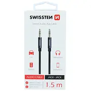 Swissten Textile Premium Aux vads 3.5 mm - 1.5M  Sw-Aux-1.5-Bk 8595217463356