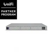 Ubiquiti pārvaldāms slēdzis Unifi 16X2.5G Rj45/32X10G Rj45/4Xsfp28 ar Poe 2150W 19 iekārtu statīvam, 1,3 skārienekrāns  Ecs-48-Poe 810084698921