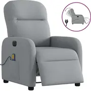 vidaXL Elektriska masāžas krēsls, gaiši pelēks, audums  3302962 8721102959448
