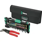 Wera Tool-Check Combi 1, mit Knipex Cobra Black/Grün, 40-Teilig, inkl. 1/4 Bit-Ratsche und Wasserpumpenzange  05049070001 4013288235060