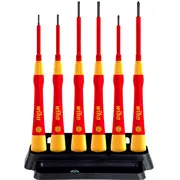 Wiha Feinschraubendreher-Set Picofinish electric Rot/Gelb, 7-Teilig, inkl. Halter  42989 4010995429898