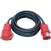 Brennenstuhl Professional Cee smagās slodzes pagarinātājs, 400V trīsfāžu spraudnis Black/Red, 25 metri, 5-Pinu, āra lietošanai Ip44  1167720 4007123021550