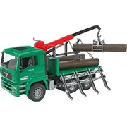 Bruder Man Holztransport-Lkw mit Ladekran und 3 Baumstämmen  02769 4001702027698