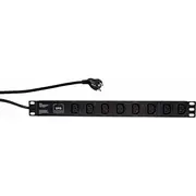 Logilink Steckdosenleiste 19 8Fach Iec320, Black  Pdu8A01 4052792046588 85444290