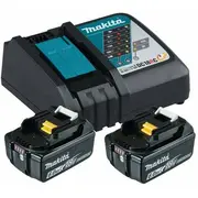 Makita Power Source komplekts 18V 6Ah, Black, 2X akumulators Bl1860B, 1X lādētājs Dc18Rc  199480-6 0088381537100