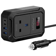Promate Inverto-200W Car inverter Dc-Ac 11-17V 200W / Usb-C Pd65W  Inverto200W 6959144067599