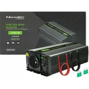 Qoltec Przetwornica napięcia Monolith  600W 1200W 12V na 230V Czysty Sinus 51933 5901878519333 20864226184