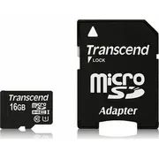 Sd microSD Card  16Gb Transcend Sdhc Uhs1 w/adapter Ts16Gusdu1 0760557824961 85235110