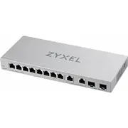 Switch Zyxel Xgs1210-12 - V2 managed 8 x 10/100/1000  2 100/1000/2.5G 1 Gigabit/10 Gigabit Sfp Uplink Desktop do montażu na ścianie Xgs1210-12-Zz0102F