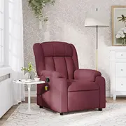 vidaXL Saliekams masāžas krēsls, Wine Red, ar auduma apdari  373589 8721012203426
