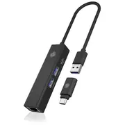 Adapteris Icybox Usb3.2 Gen1 centrmezgls ar Gigabit Lan 4-In-1 mazumtirdzniecībā  Ib-Hub1439-Lan 4250078173410 85366990