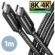 Axagon Bucm4X-Cm10Ab Usb-C zu Kabel, Usb4 Gen 32, 1 m, Pd 240W, 8K Hd, Alu, geflochten - Black  Zuus-689 8595247907967