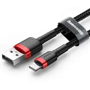 Baseus Lightning Cafule kabelis 2.4A 0.5M Red  Black Calklf-A19 6953156274945