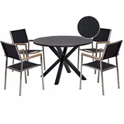Āra mēbeļu komplekts 4 personām Beliani Maletto/Grosseto metāls Black  525685 Bel 4255664886217
