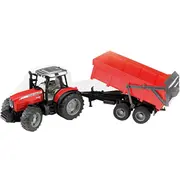 Bruder Massey Ferguson 7480 Rot/Black, mit Wannenkippanhänger  02045 4001702020453