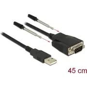 Delock Usb 2.0 Adapter, Usb-A Stecker  Seriell Rs-232 Black, 35Cm, Esd Überspannungsschutz 62958 4043619629589