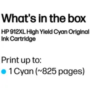 Hp 912Xl  Cyan Tintenpatrone 9,9Ml 3Yl81Ae 0192545866866 84439990
